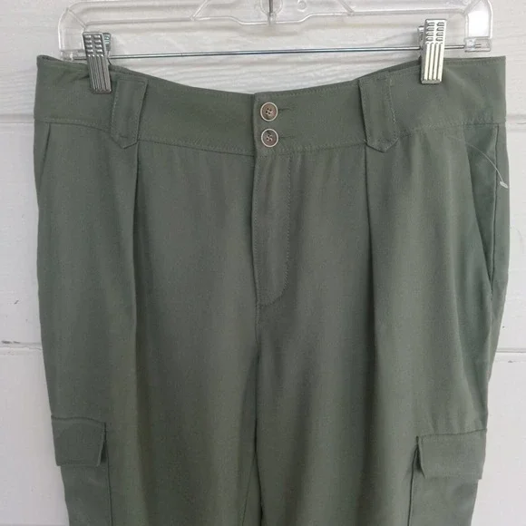 Paige Women's Becca High Waisted Laurel Green Pants Tapered Pockets Size 6 - Picture 4 of 16